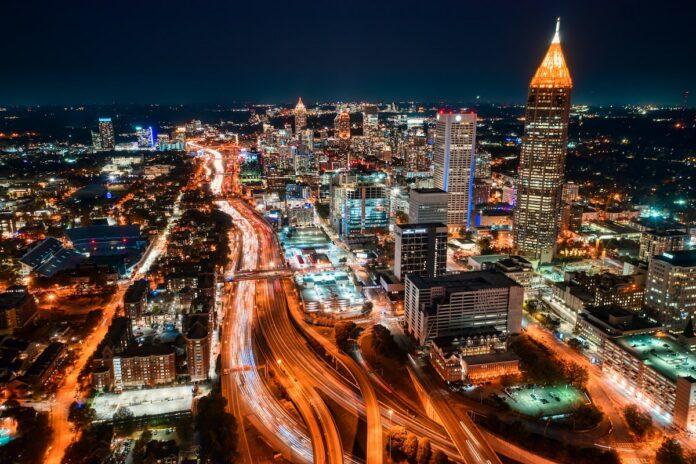 centro de Atlanta à noite